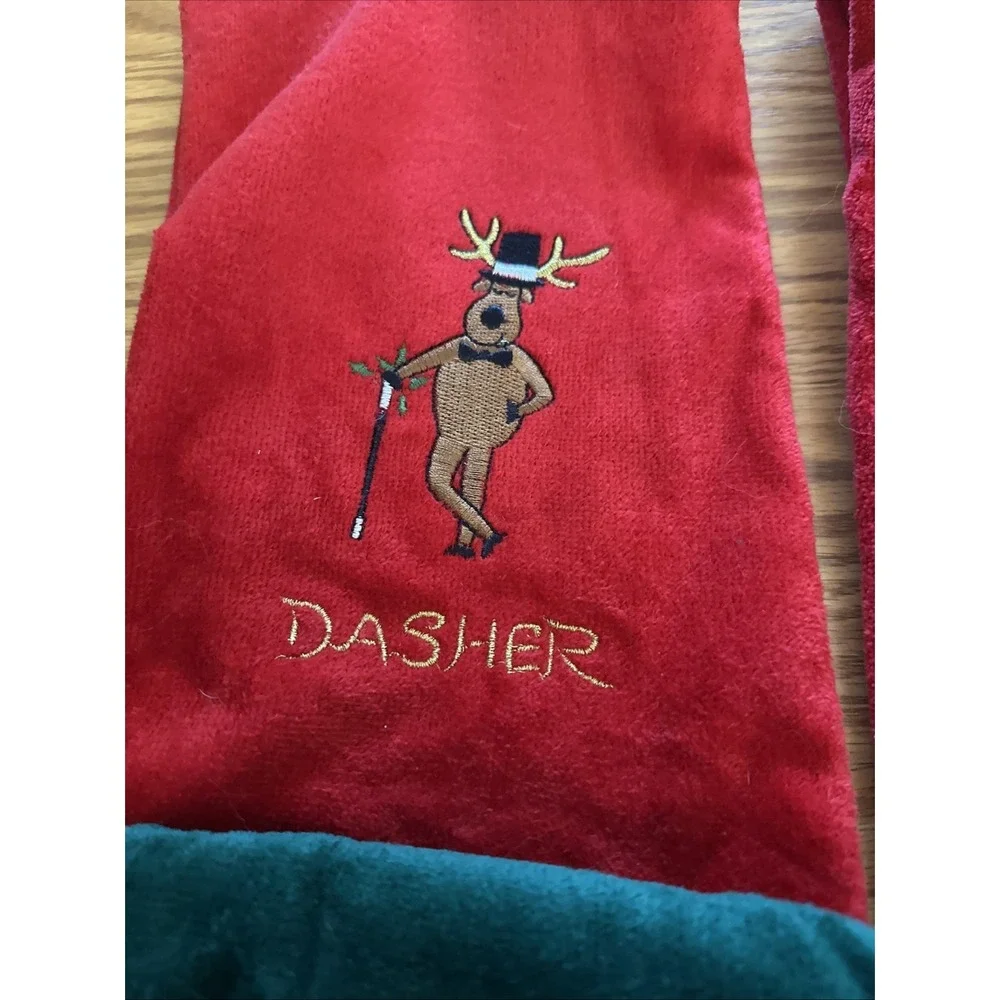 Grand Prix By Avanti 6Pc Towel Set Embroidered Rudolph Reindeer Christmas Red/gr